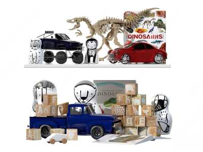 现代儿童玩具车3D模型下载